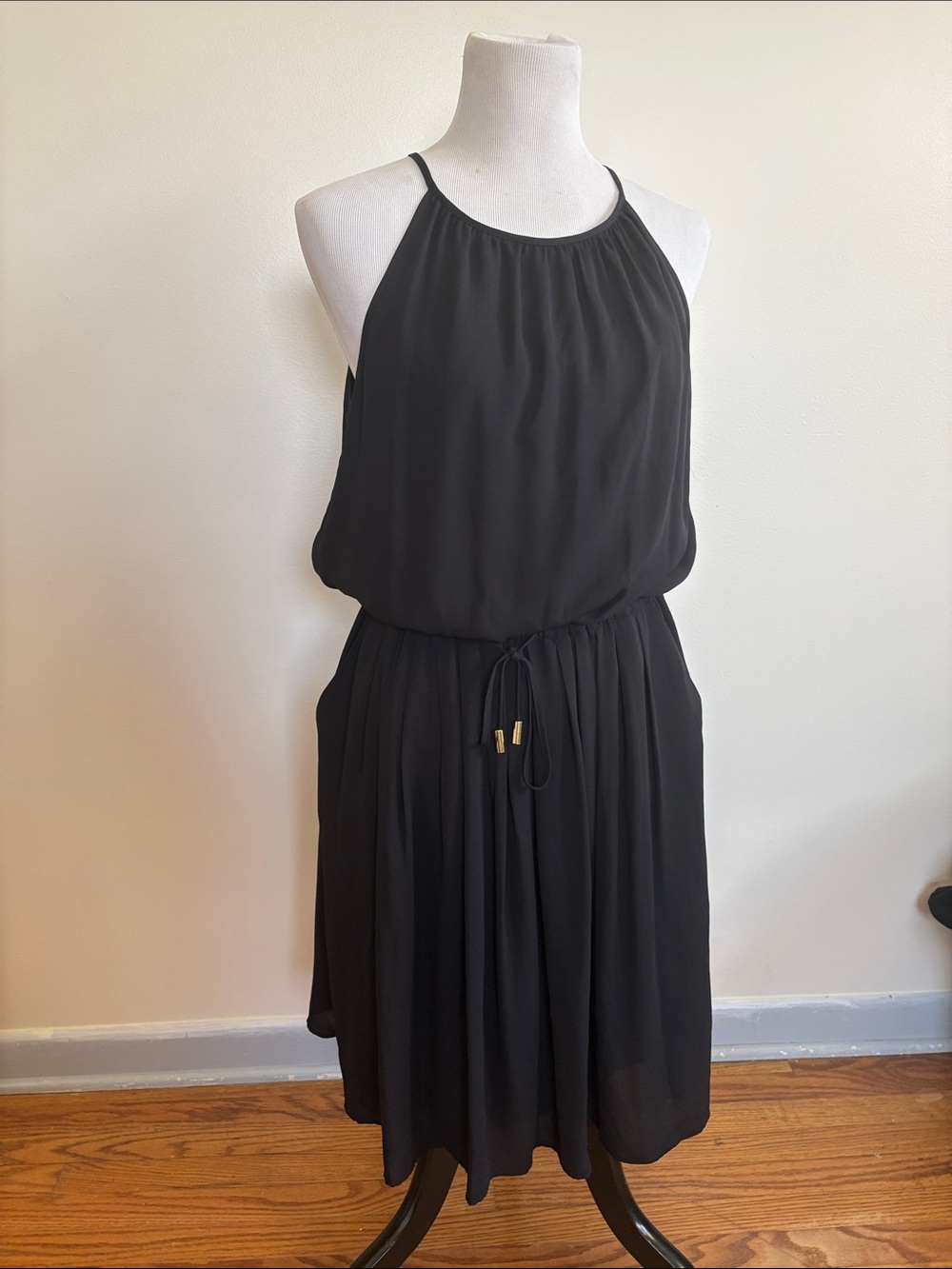 Banana Republic Black Halter Midi Dress